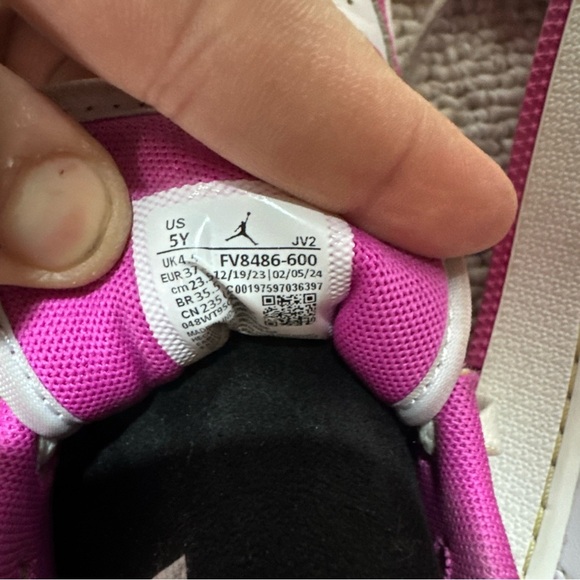 Air Jordan 1 Low Alt PS Fire Pink White Shoes FN7376-600 Kid's Size  5Y - Picture 5 of 8